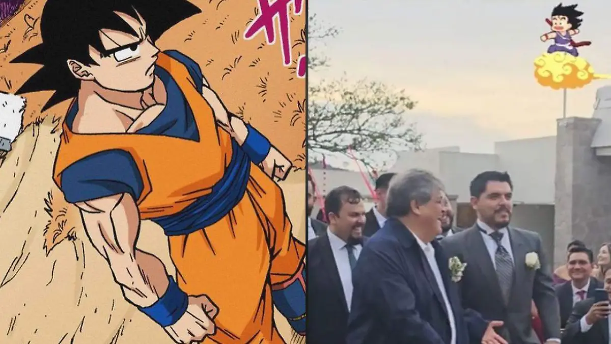 Novio acompaña llegada al altar, con canción de Dragon Ball